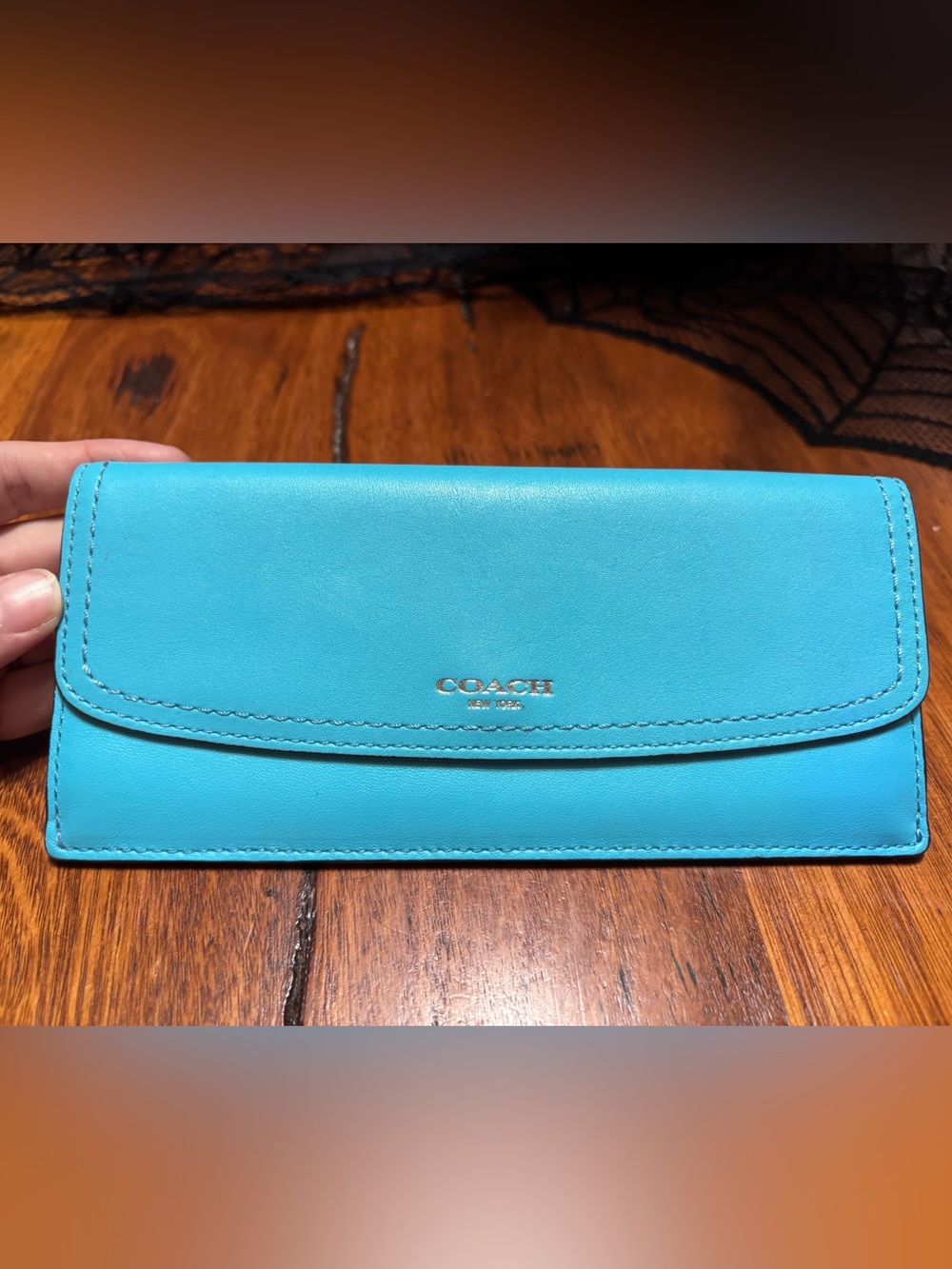Coach bright aqua wallet
